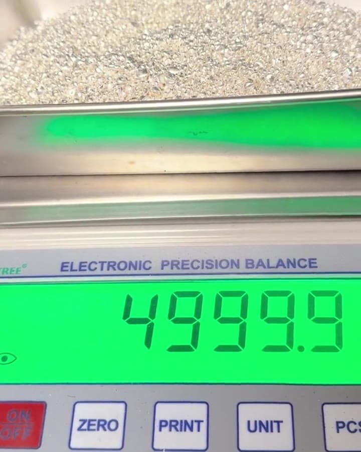 AGR silver grain on our electronic precision balance